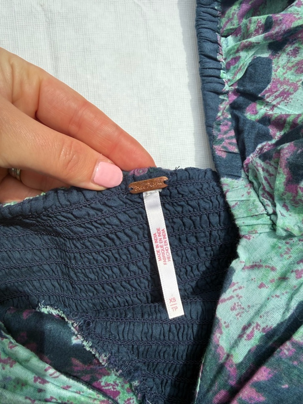 Free People Maxi Dress with Green and Purple Floral Print - Picture 3 of 4